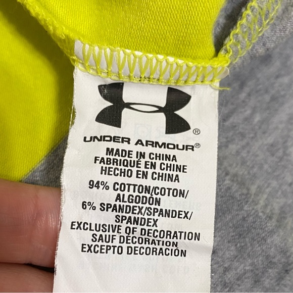 Under Armour HeatGear Mens L Loose Fit Yellow Gray Polo Shirt - Picture 4 of 8